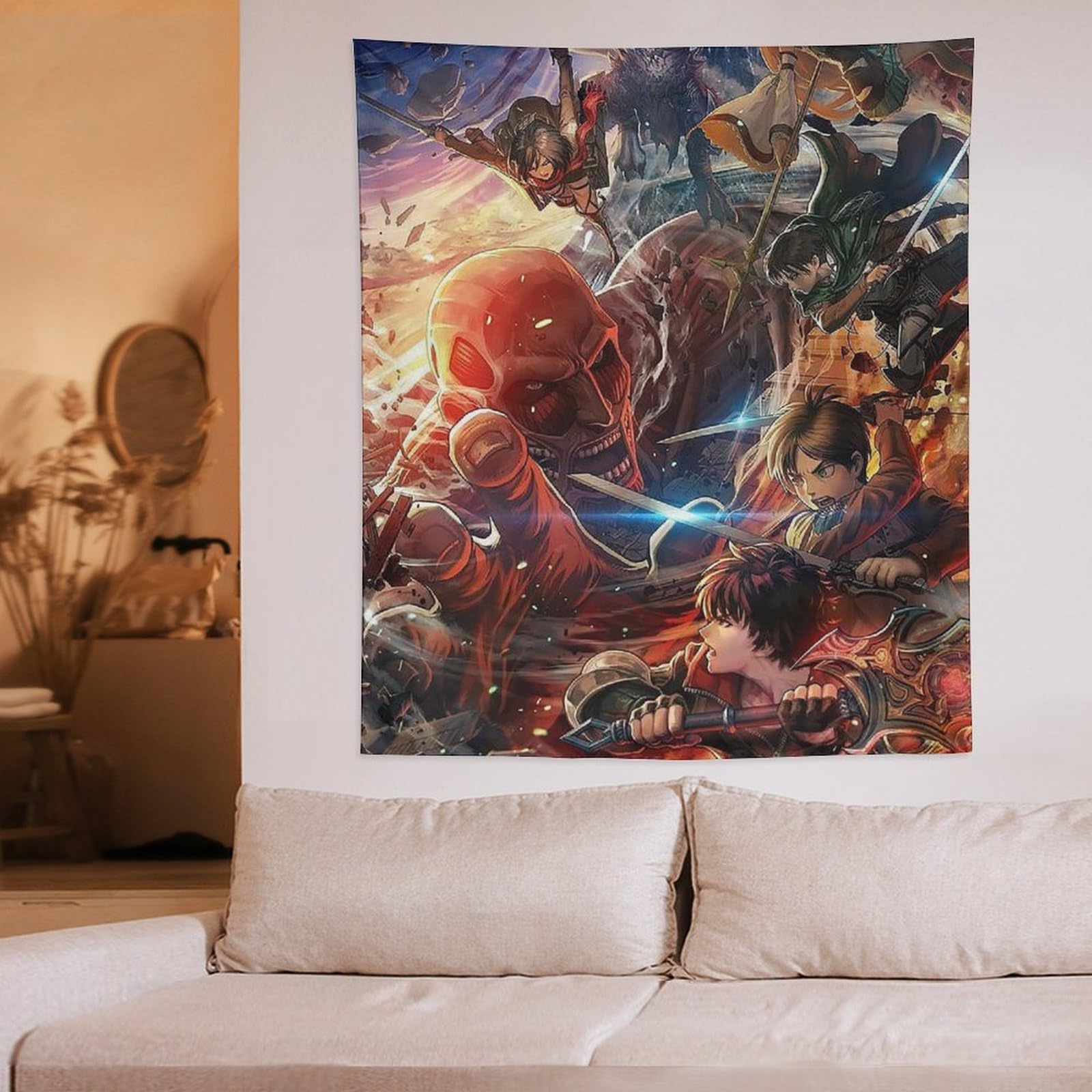 Amazon.co.jp: 進撃の巨人 タペストリー - 寝室の壁アート装飾